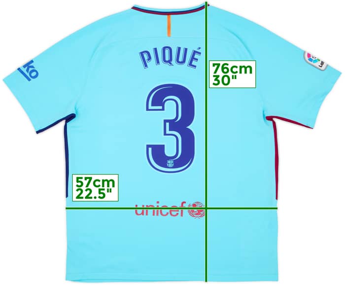 2017-18 Barcelona Away Shirt Pique #3 - 8/10 - (XL)