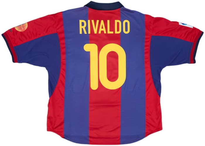 2000-01 Barcelona Home Shirt Rivaldo #10 - 6/10 - (XL)