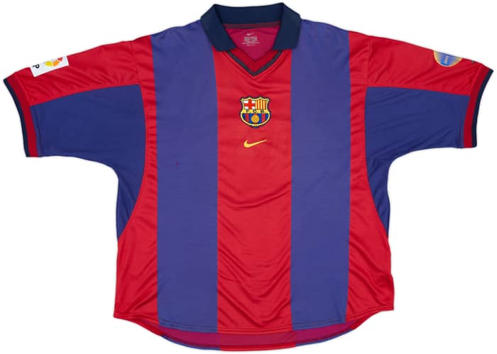 2000-01 Barcelona Home Shirt Rivaldo #10 - 6/10 - (XL)