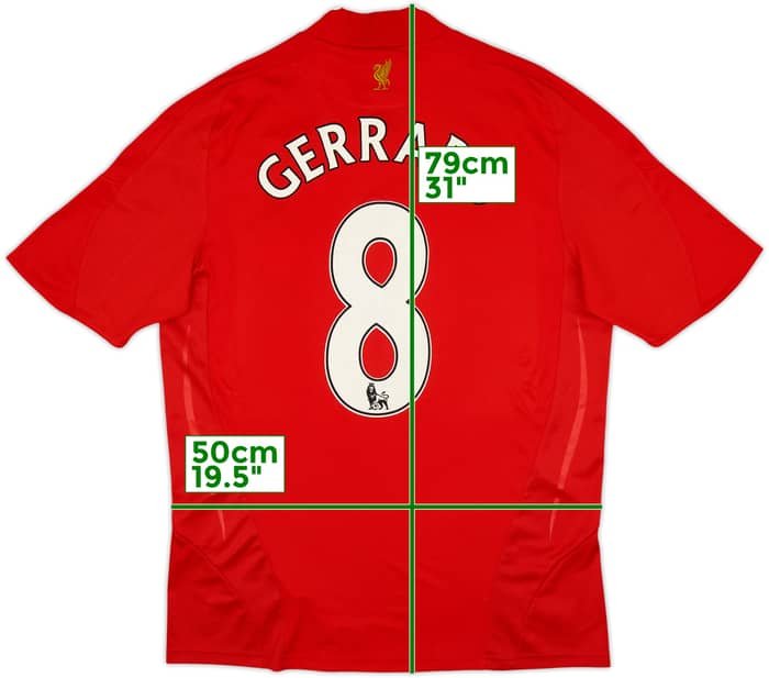 2008-10 Liverpool Home Shirt Gerrard #8 - 8/10 - (M)
