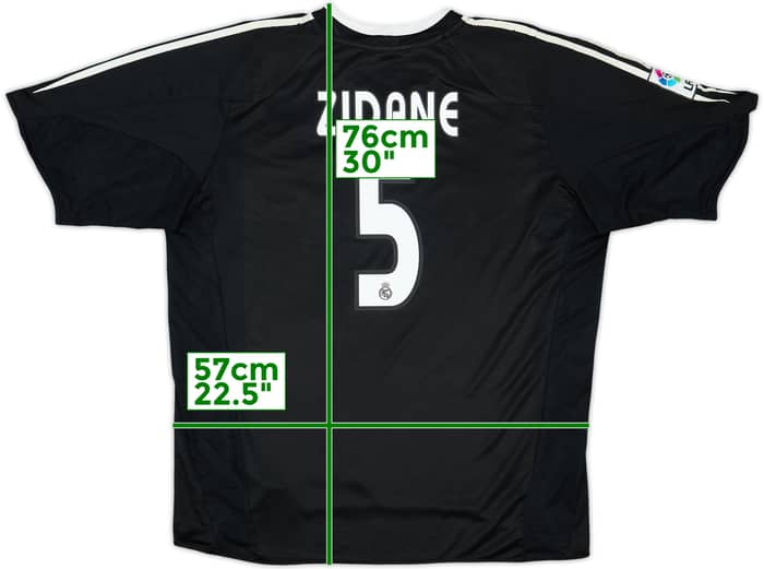 2004-05 Real Madrid Away Shirt Zidane #5 - 6/10 - (XL)