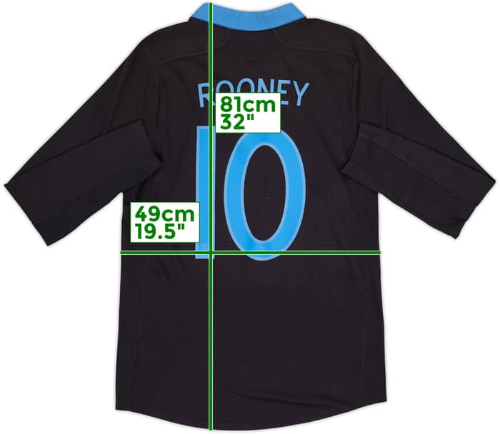 2011-12 England Away L/S Shirt Rooney #10 - 9/10 - (M)