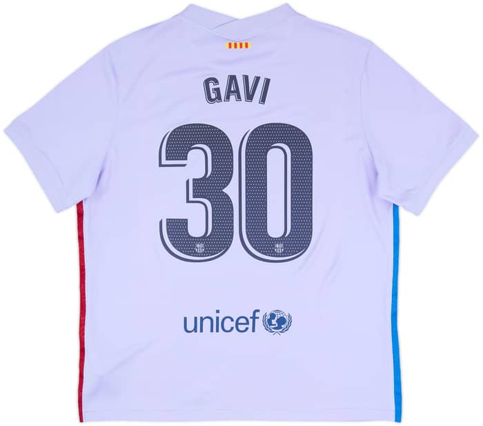 Camiseta de visitante del Barcelona 2021-22 Gavi #30 - 9/10 - (XL)