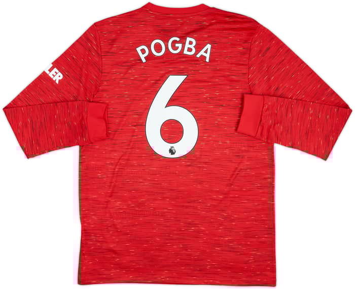2020-21 Manchester United Home L/S Shirt Pogba #6 - 10/10 - (L)
