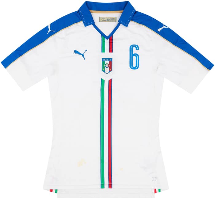 2016-17 Italy U-21 Match Issue Away Shirt #6