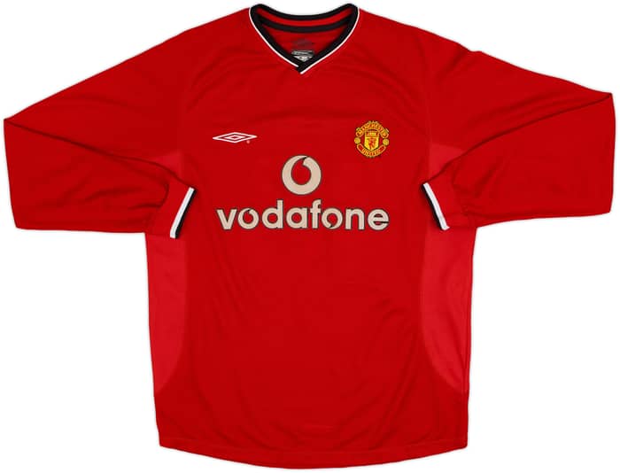 2000-02 Manchester United Home L/S Shirt Scholes #18 - 7/10 - (M)