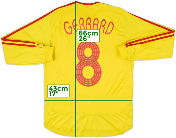 2006-07 Liverpool Away L/S Shirt Gerrard #8 - 8/10 - (S)