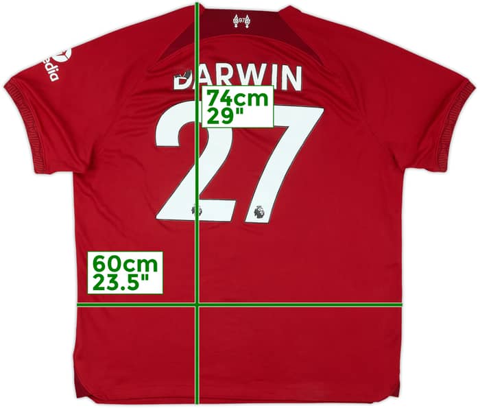 2022-23 Liverpool Home Shirt Darwin #27 - 5/10 - (XL)