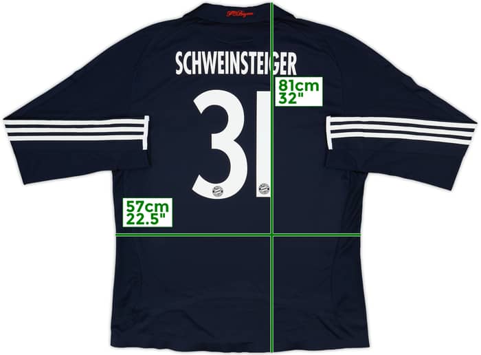 2008-09 Bayern Munich Player Issue Away L/S Shirt Schweinsteiger #31 - 8/10 - (XL)