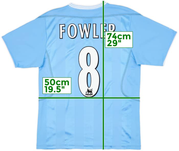 2003-04 Manchester City Home Shirt Fowler #8 - 7/10 - (S)