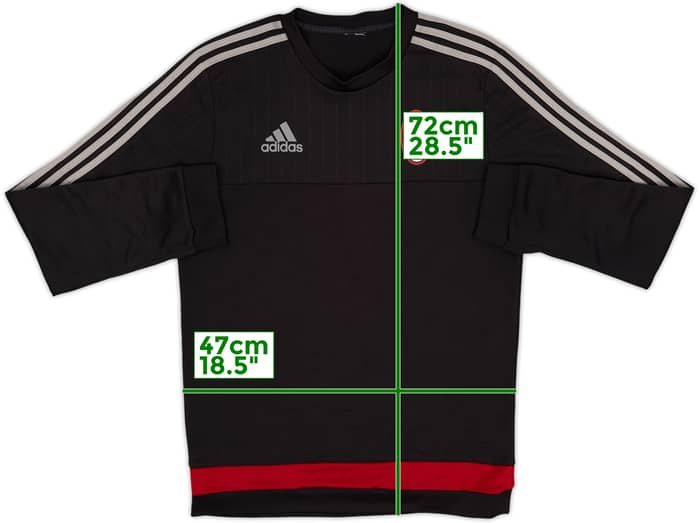 2015-16 AC Milan adidas Sweat Top - 8/10 - (S)
