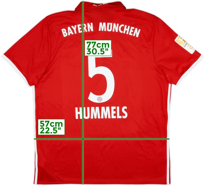 Camiseta de local del Bayern Munich 2016-17 Hummels #5 - 6/10 - (XL)