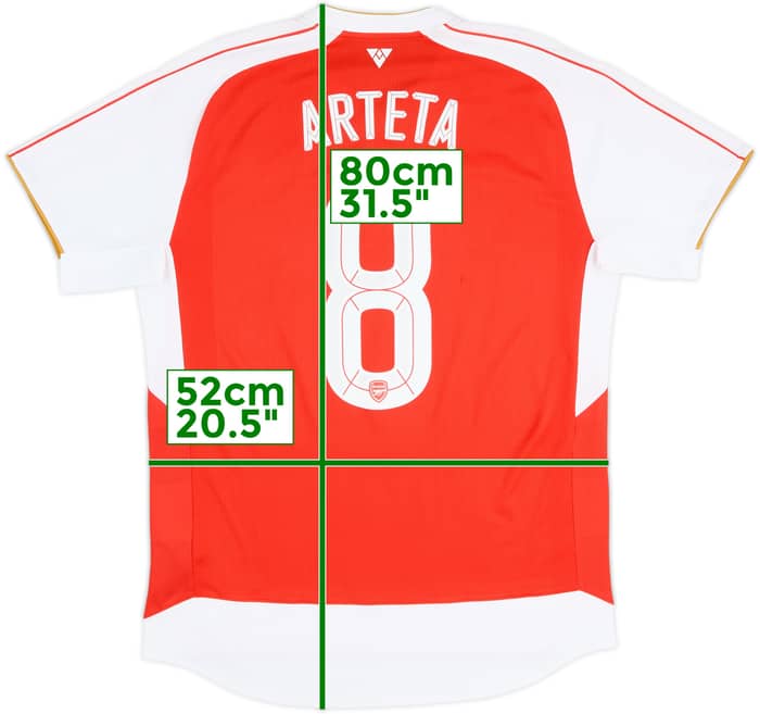 2015-16 Arsenal Home Shirt Arteta #8 - 8/10 - (L)