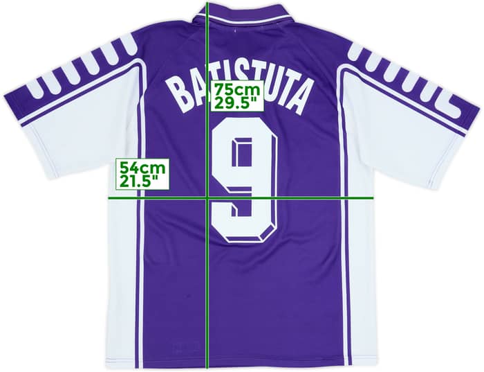 1999-00 Fiorentina Home Shirt Batistuta #9 - 9/10 - (M)