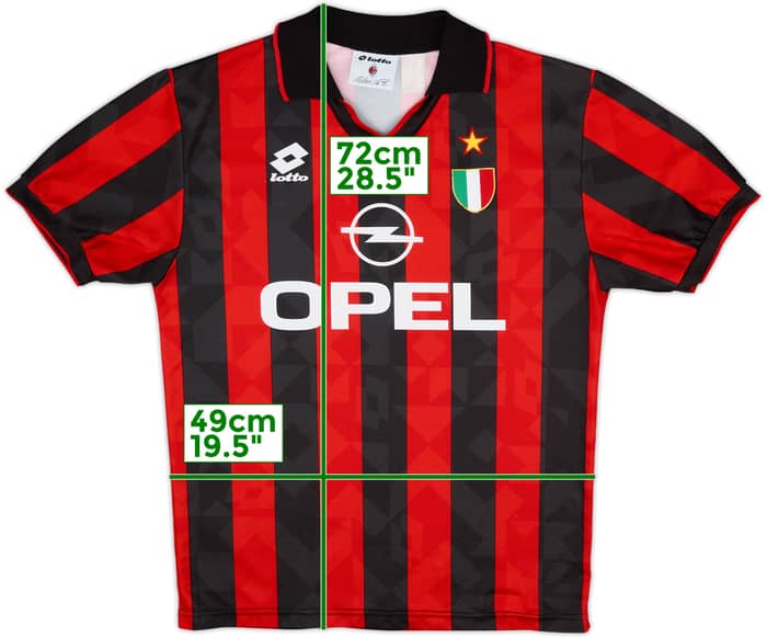1994-95 AC Milan Home Shirt - 8/10 - (M)