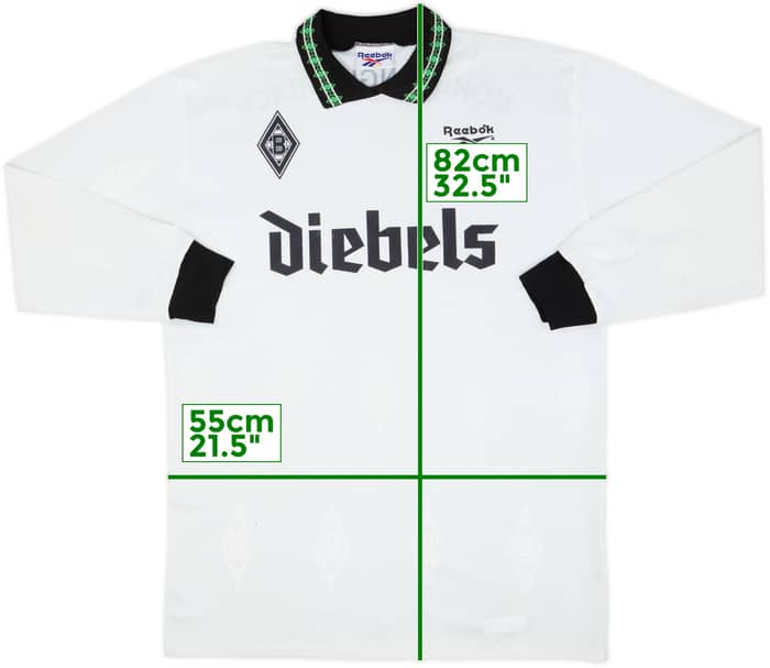 1995-96 Borussia Monchengladbach Home L/S Shirt - 7/10 - (L)