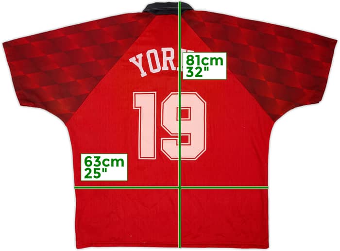 1996-98 Manchester United Home Shirt Yorke #19 - 5/10 - (XXL)