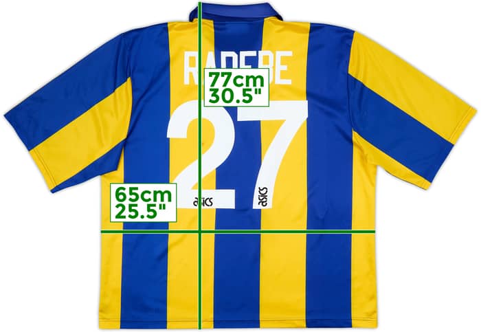 1993-95 Leeds United Away Shirt Radebe #27 - 6/10 - (XXL)