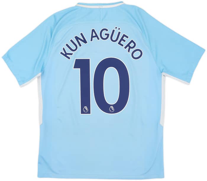 2017-18 Manchester City Home Shirt Kun Aguero #10 - 6/10 - (L)