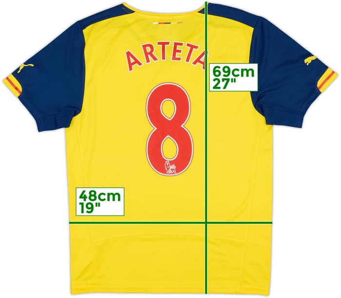2014-15 Arsenal Away Shirt Arteta #8 - 4/10 - (M)