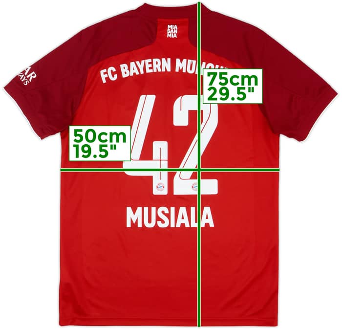 2021-22 Bayern Munich Home Shirt Musiala #42 - 8/10 - (M)