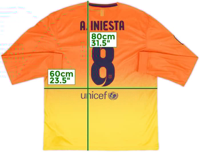 2012-13 Barcelona Away L/S Shirt Iniesta #8 (XL)