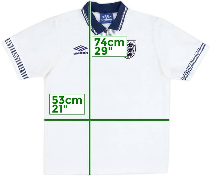 1990-92 England Home Shirt #9 - 8/10 - (M)