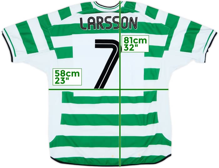 2001-03 Celtic Home Shirt Larsson #7 - 7/10 - (XXL)