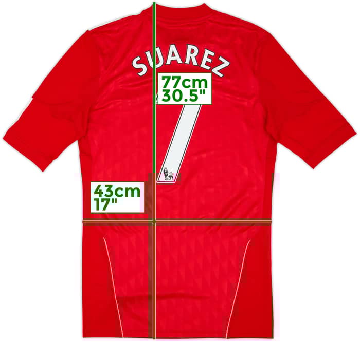 2010-12 Liverpool Player Issue TechFit Home Shirt Suarez #7 - 9/10 - (L)