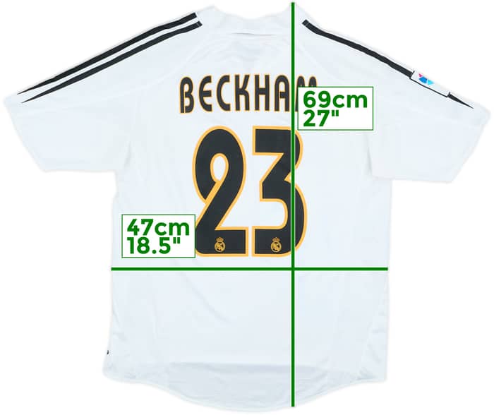 2004-05 Real Madrid Home Shirt Beckham #23 - 7/10 - (L.Boys)