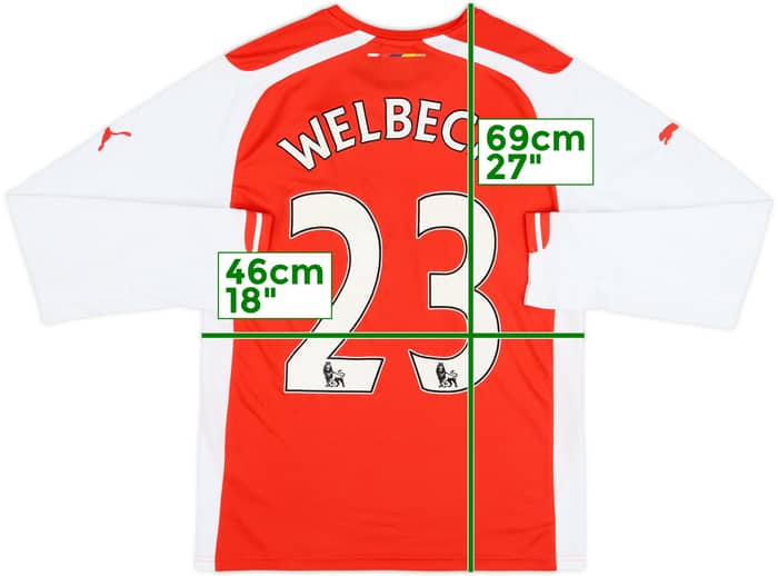 2014-15 Arsenal Home L/S Shirt Welbeck #23 - 8/10 - (S)