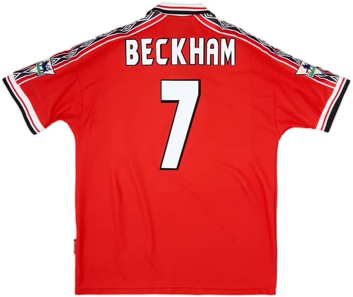 1998-00 Manchester United Home Shirt Beckham #7 - 8/10 - (XL)