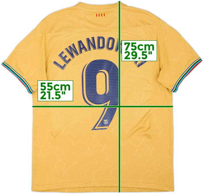 2022-23 Barcelona Away Shirt Lewandowski #9 - 8/10 - (L)