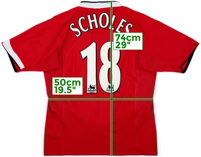 2004-06 Manchester United Home Shirt Scholes #18 - 9/10 - (L)