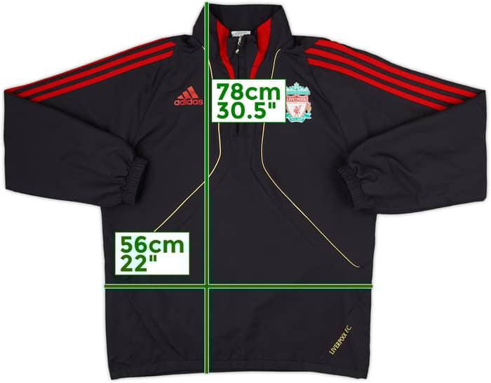 2009-10 Liverpool adidas 1/4 Zip Drill Top - 6/10 - (S)