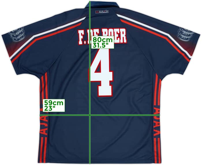 1997-98 Ajax Away Shirt F. De Boer #4 - 8/10 - (XL)