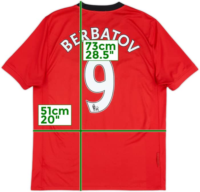 2009-10 Manchester United Home Shirt Berbatov #9 - 6/10 - (M)