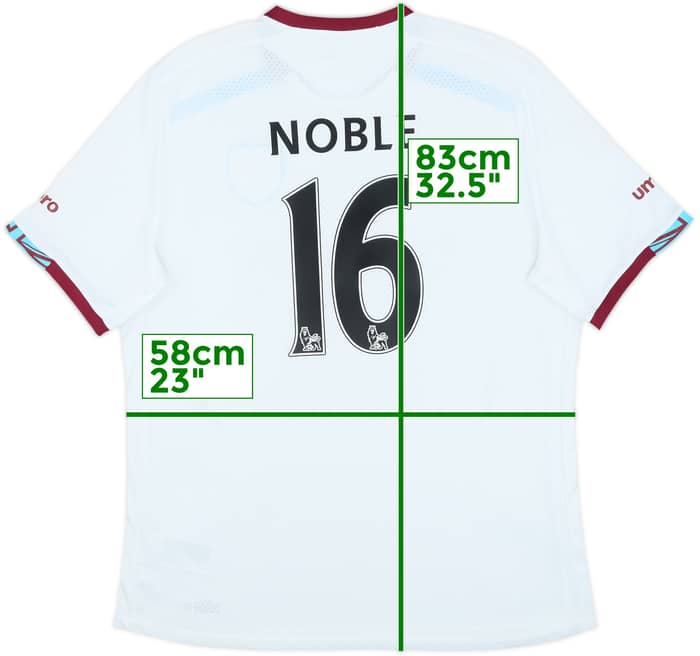 2016-17 West Ham Away Shirt Noble #16 - 9/10 - (XXL)