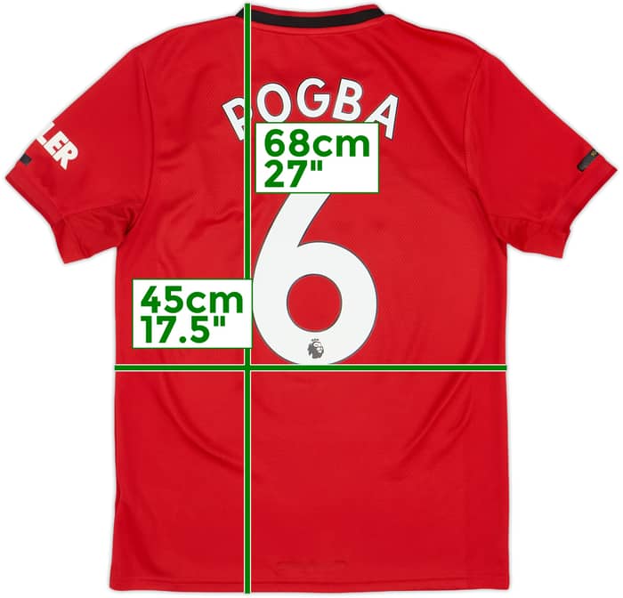 2019-20 Manchester United Home Shirt Pogba #6 - 7/10 - (S)