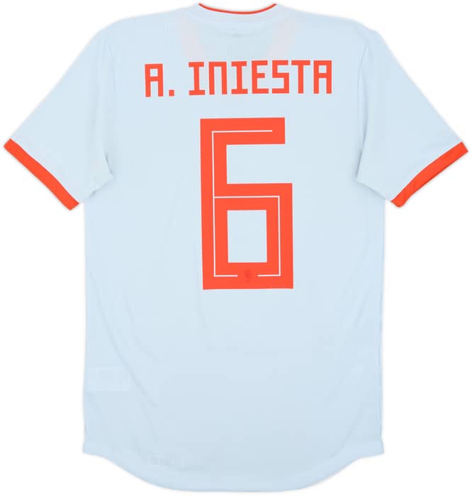 2018-19 Spain Away Shirt A.Iniesta #6 - 8/10 - (S)