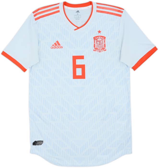 2018-19 Spain Away Shirt A.Iniesta #6 - 8/10 - (S)