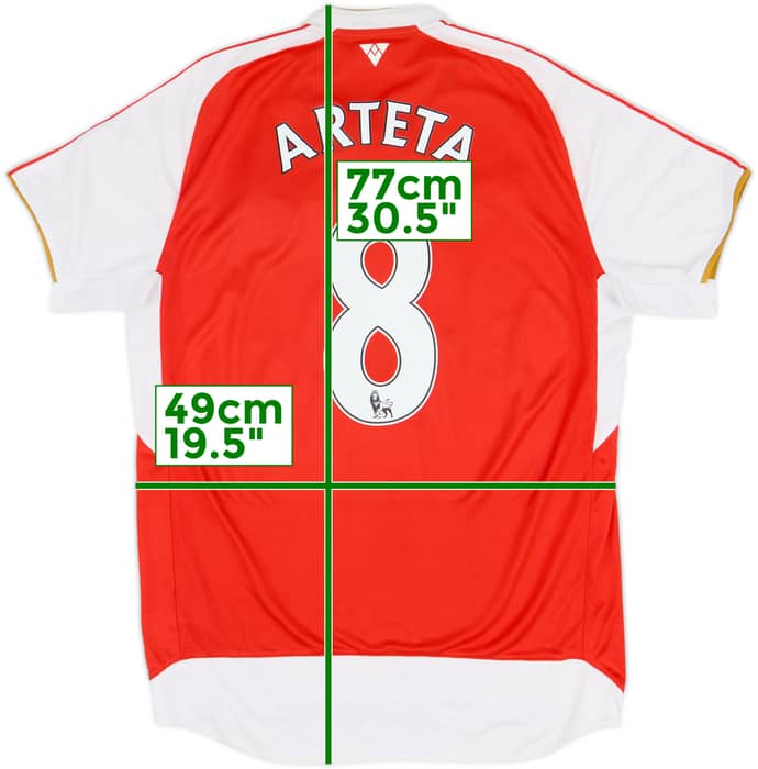 2015-16 Arsenal Home Shirt Arteta #8 - 8/10 - (L)