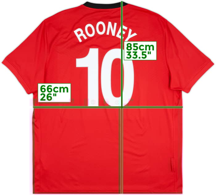 2009-10 Manchester United Home Shirt Rooney #10 - 7/10 - (3XL)