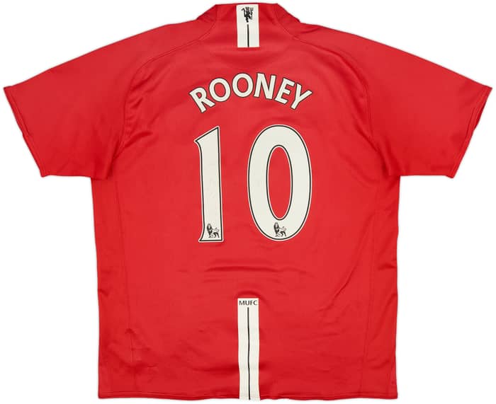 2007-09 Manchester United Home Shirt Rooney #10 - 5/10 - (XL)