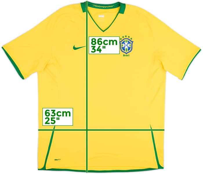 2008-10 Brazil Home Shirt - 3/10 - (XXL)