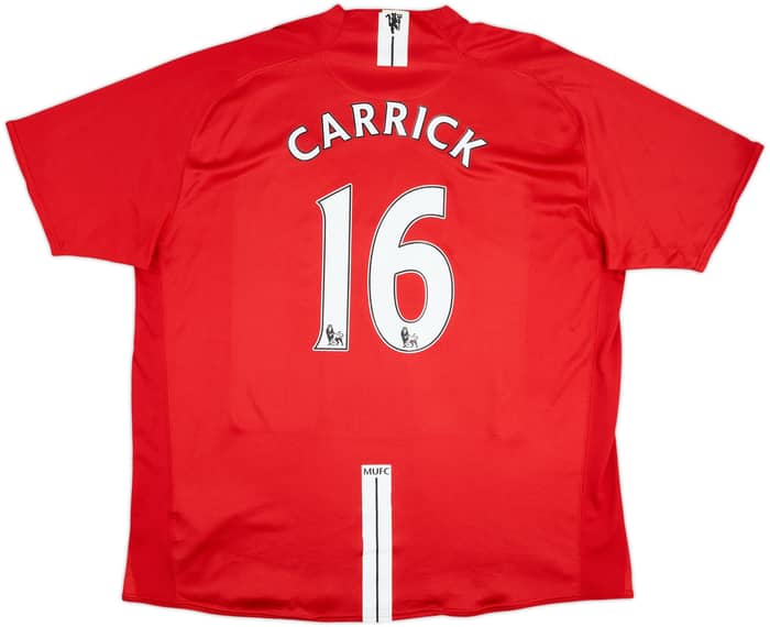 2007-09 Manchester United Home Shirt Carrick #16 - 6/10 - (3XL)