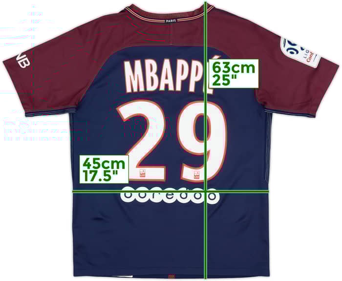 2017-18 Paris Saint-Germain Home Shirt Mbappe #29 - 9/10 - (XL.Boys)