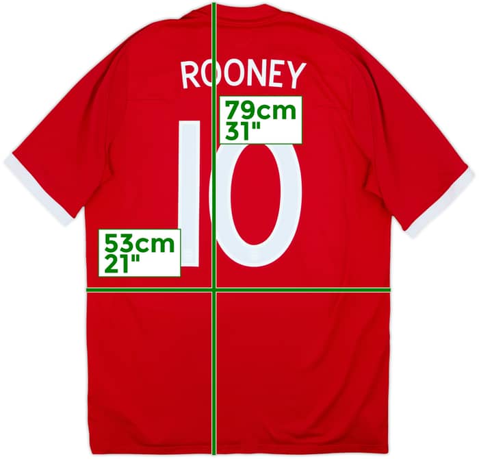 Camiseta de visitante de Inglaterra 2010-11 'South Africa' Rooney #10 - 6/10 - (XL)