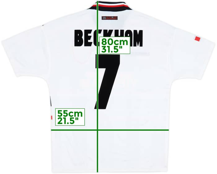 1997-99 Manchester United Away Shirt Beckham #7 - 7/10 - (L)