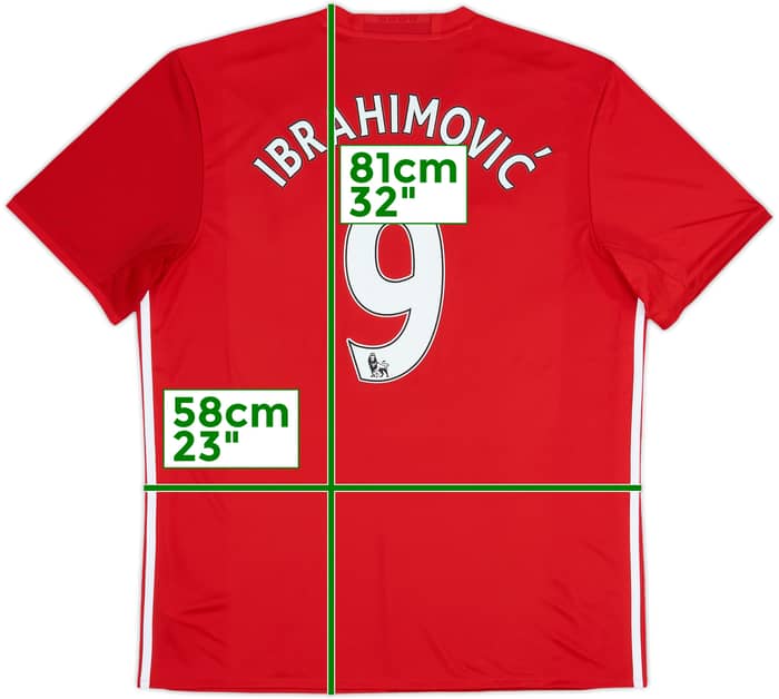 2016-17 Manchester United Home Shirt Ibrahimovic #9 (XL)